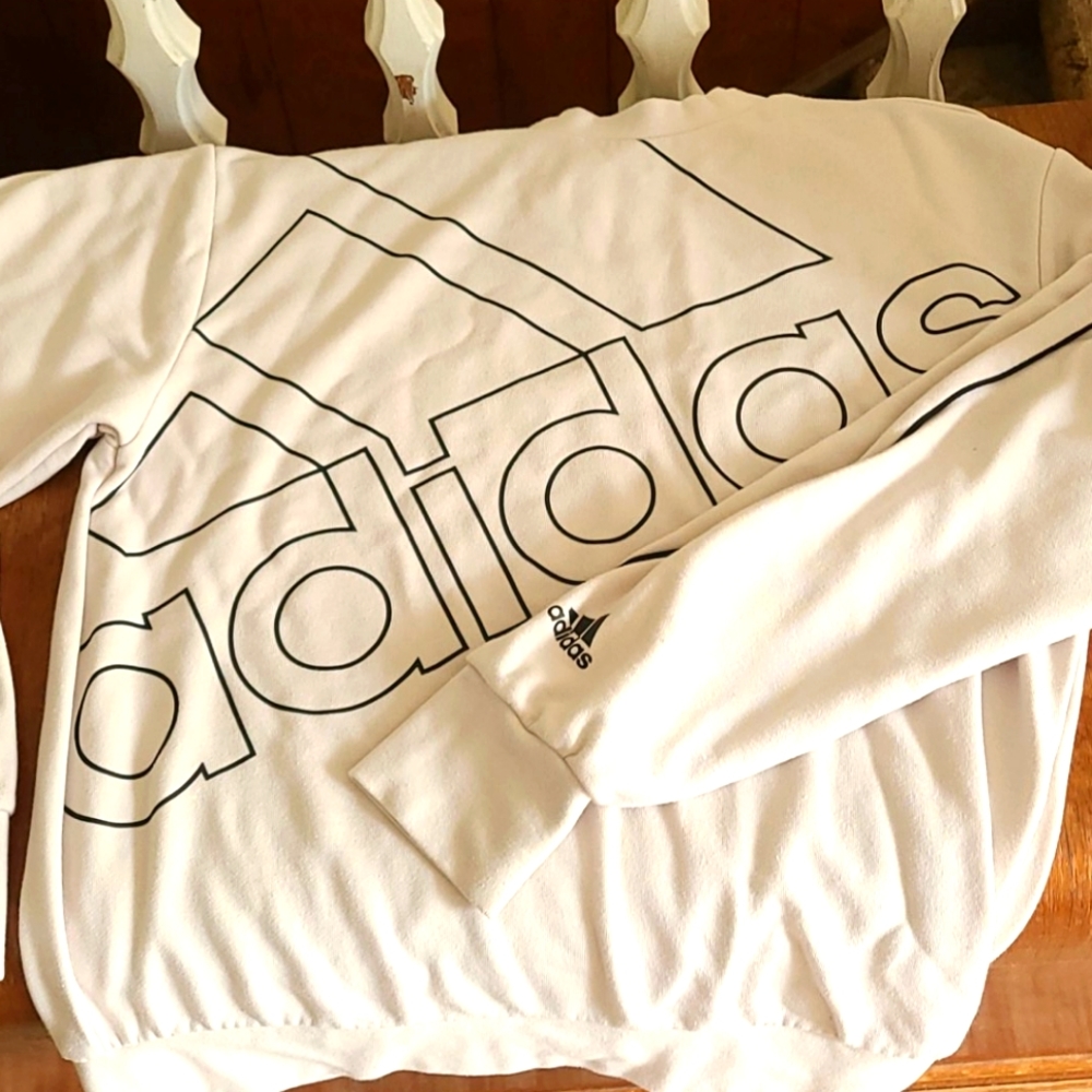 Adidas womens sweatshirt, cream, small